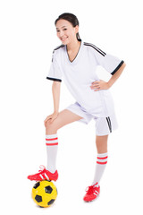 woman with soccer ball