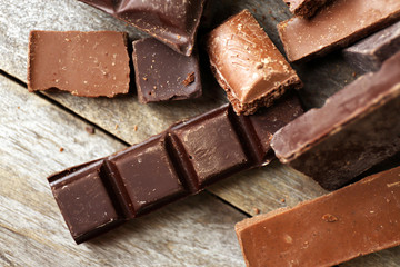 Set of chocolate, closeup