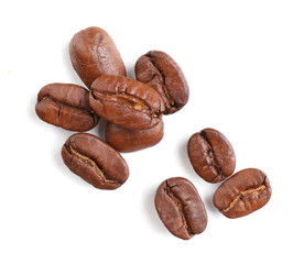 Coffee beans isolated on white