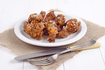 grilled chicken drumsticks with sesame seeds