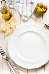 empty plate, table set