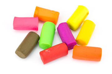 Nature Plasticine play dough modeling clay isolated over white