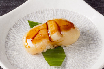 ホタテの貝柱　軍艦巻　Sushi of the scallop japanese food © norikko