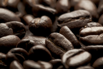 coffee beans on close-up background