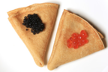 pancakes with caviar
