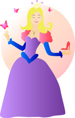 Obraz na płótnie Canvas Princess holding magic shoe