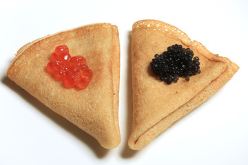 pancakes with caviar
