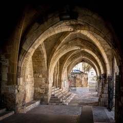 Fototapeta na wymiar Santander Cathedral, arches of the main porch