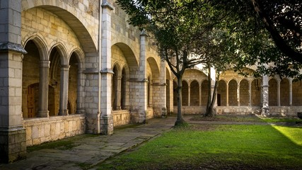 Fototapeta na wymiar Santander Cathedral, a corner of the cloister