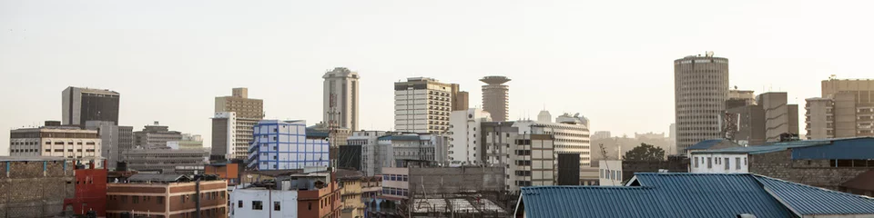 Poster panorama van Nairobi, Kenia © Wollwerth Imagery