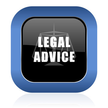 legal advice square glossy icon law sign