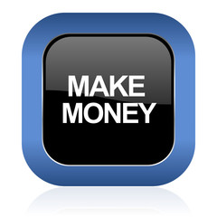 make money square glossy icon