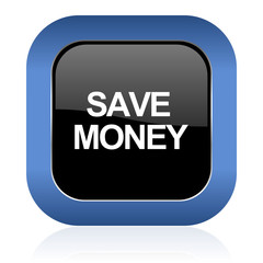 save money square glossy icon