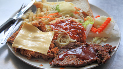 Mix grilled meat steak