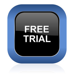free trial square glossy icon