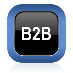 b2b square glossy icon