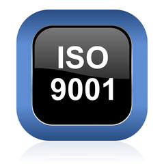 iso 9001 square glossy icon
