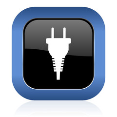 Obraz premium plug square glossy icon electric plug sign