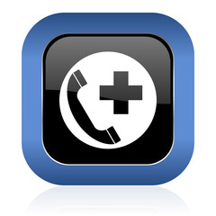 Fototapeta premium emergency call square glossy icon