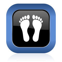 foot square glossy icon