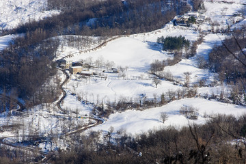 Italy, Apennines: winter mountain landscape