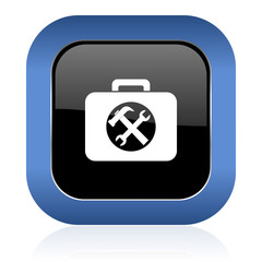 toolkit square glossy icon service sign