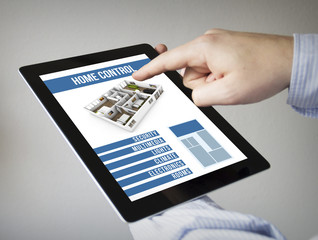 home control app on a tablet