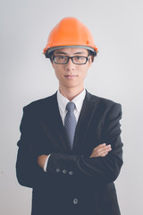 Happy young asian engineer