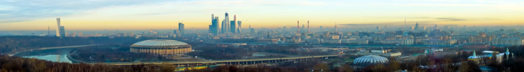 Gordijnen Luchtfoto panorama van Moskou © Anton Gvozdikov