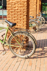 Fototapeta na wymiar old bicycles in the park on sunny