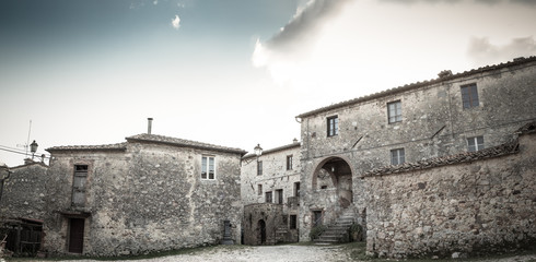 Typical tuscan medieval village in the countryside near Siena