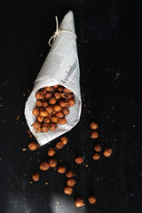 Chickpeas roasted with egyptian spices dukkah, spicy street-food