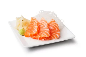 Crédence de cuisine en verre imprimé Crustacés Salmon sashim