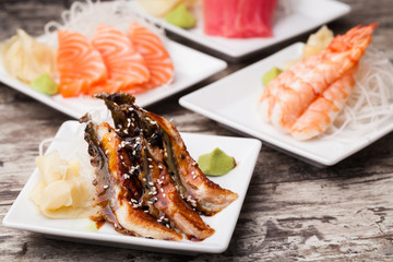 delicious mixed sashimi