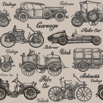 Vintage, Retro Cars. Background. Banner, Poster