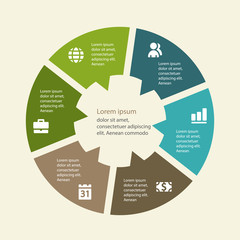 Circular infographics template for cycling diagram, graph, prese
