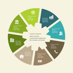 Circular infographics template for cycling diagram, graph, prese
