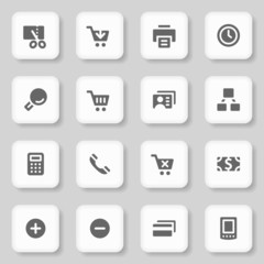 Shopping web icons set