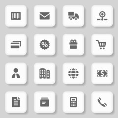 Shopping web icons set