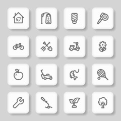 Gardening Equipment Web icons