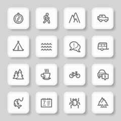 Travel web icons set