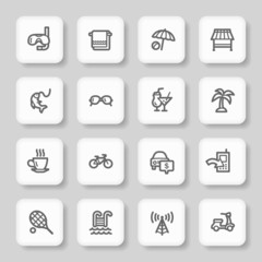 Vacation web icons set