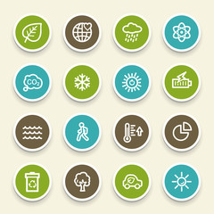 Green ecology web icons set