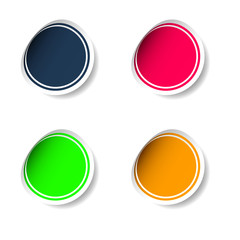 sticker set color vector