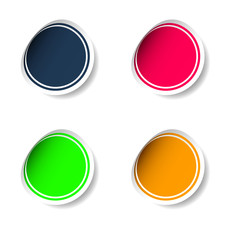 sticker set color vector