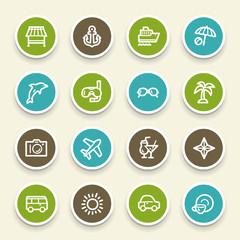 Vacation web icons set