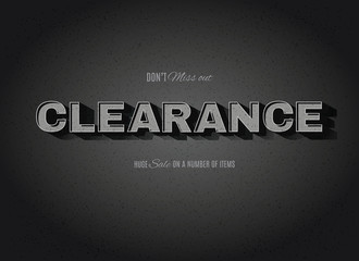 Vintage movie or retro cinema text effect clearance sign - 80091374