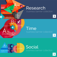 Flat design vector infographic banners with geometric