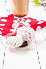 dessert in a glass on white background