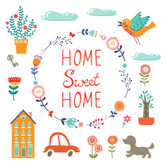 Home sweet home colorful set